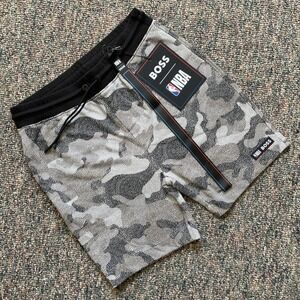 BOSS x NBA Los Angeles Lakers Pixel Camo Shorts Grey Black Mens Large NWT